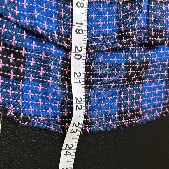 Anthropologie Pilcro Femme Plaid Buttondown Blue Pink Shirt Top Sz M Petite - Picture 16 of 16